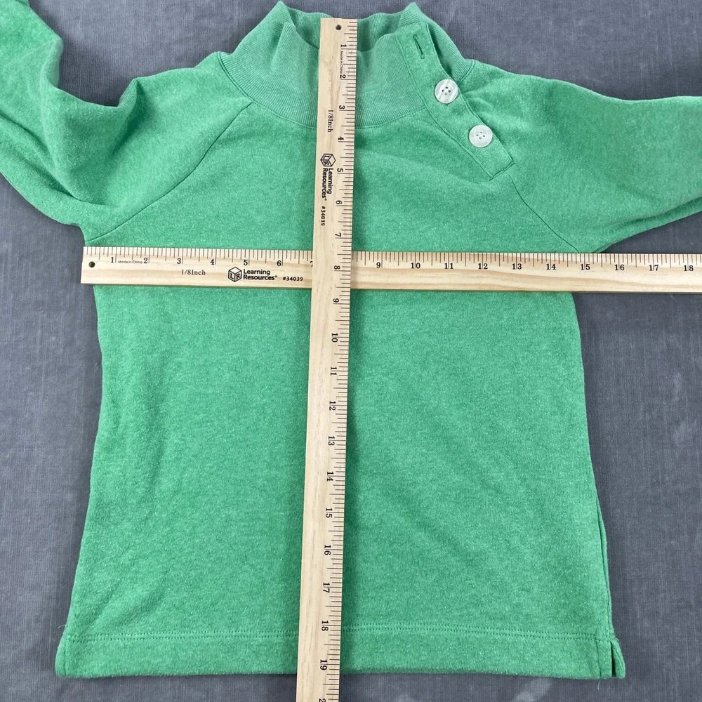 Crewcuts Kids 4-5‎ Green Sweatshirt Button Mock Neck Pullover